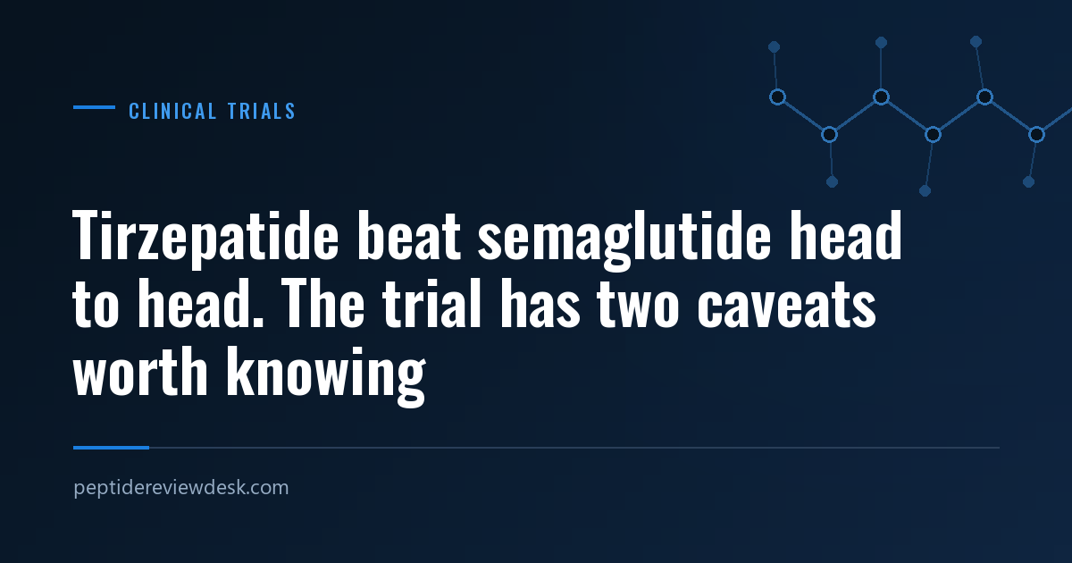Tirzepatide beat semaglutide head to head. The trial has two caveats worth knowing