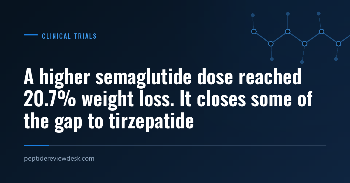 A higher semaglutide dose reached 20.7% weight loss. It closes some of the gap to tirzepatide