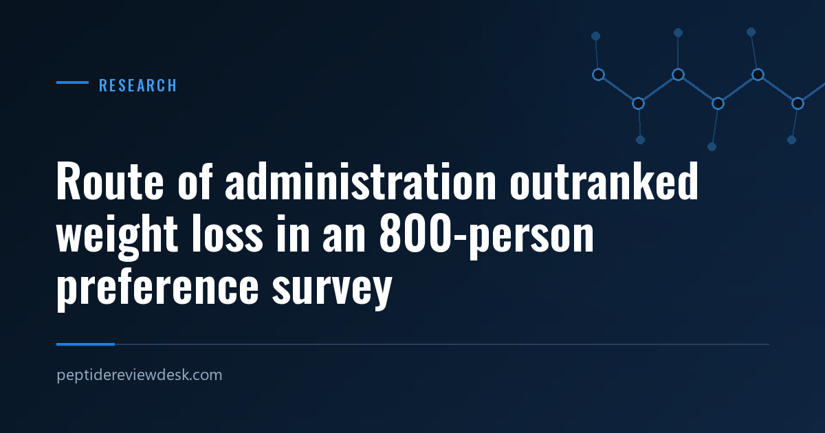Route of administration outranked weight loss in an 800-person preference survey