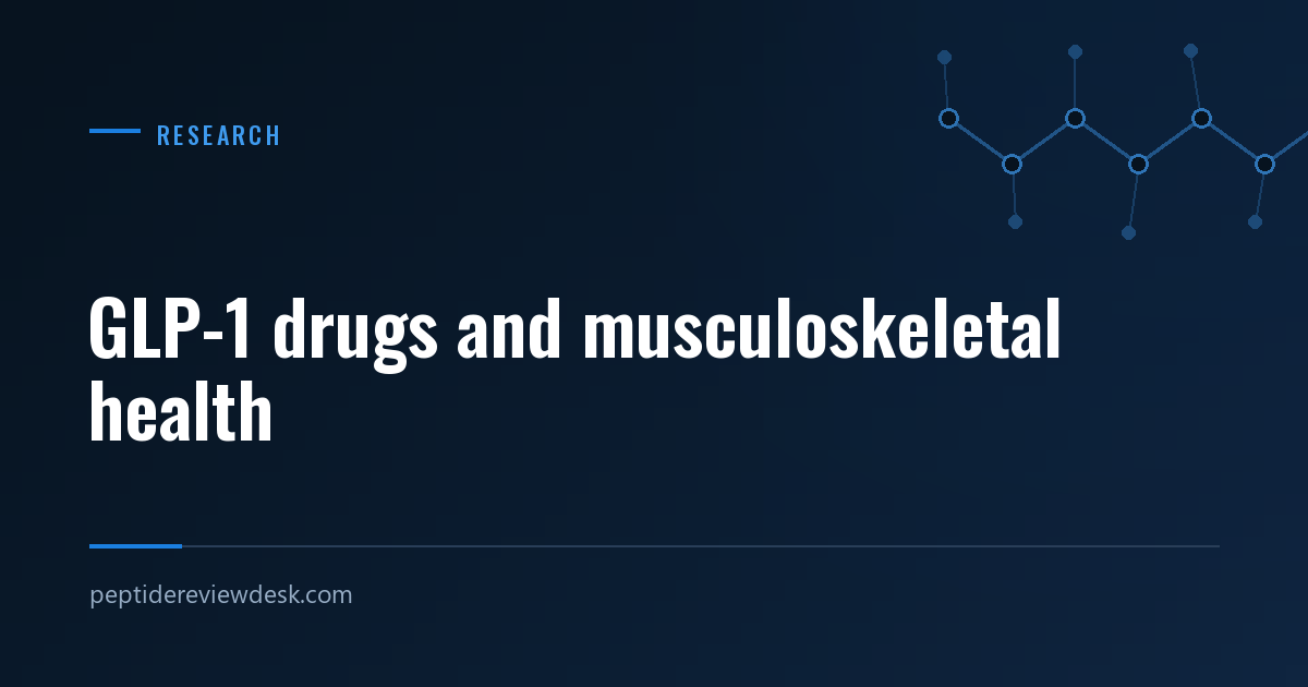 Peptide Review Desk news card: GLP-1 drugs and musculoskeletal health