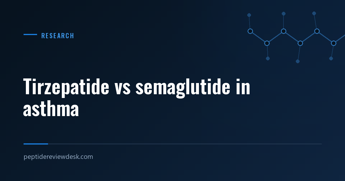 Peptide Review Desk news card: tirzepatide versus semaglutide in asthma