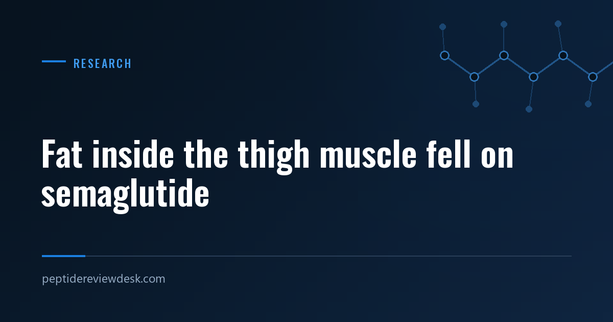 Typographic title card: semaglutide MRI substudy, thigh muscle fat infiltration