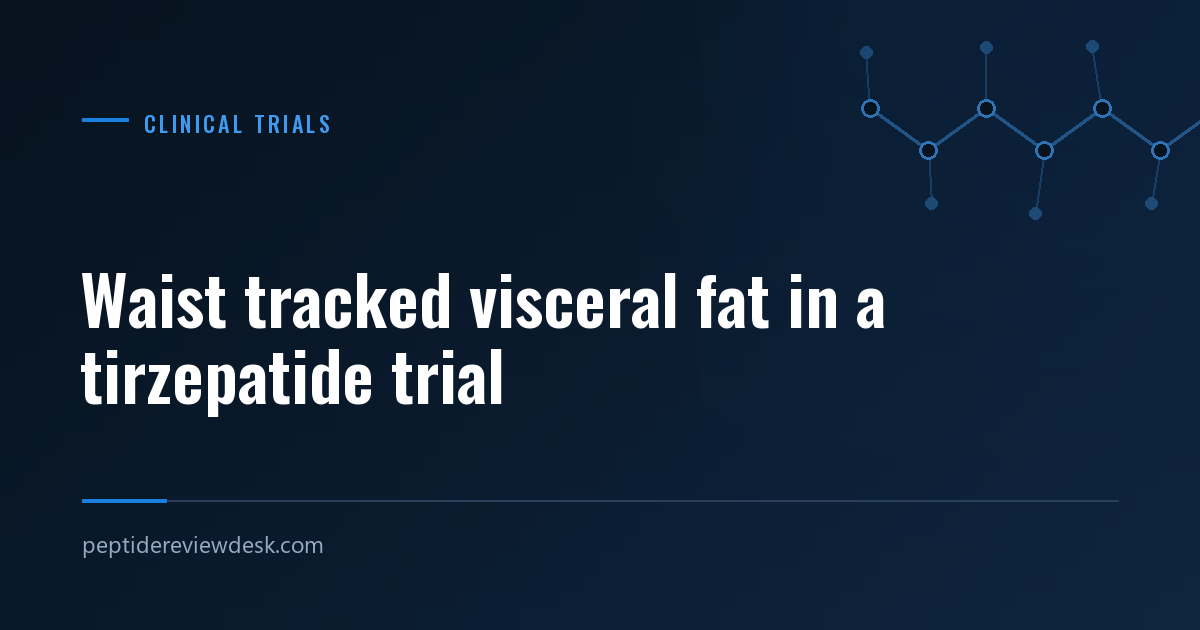 Typographic title card: SURMOUNT-J tirzepatide visceral fat and waist measurements