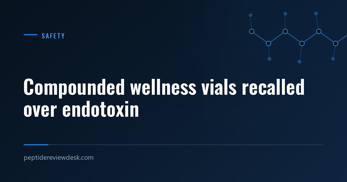 Peptide Review Desk safety report: compounded wellness vials recalled over elevated endotoxin