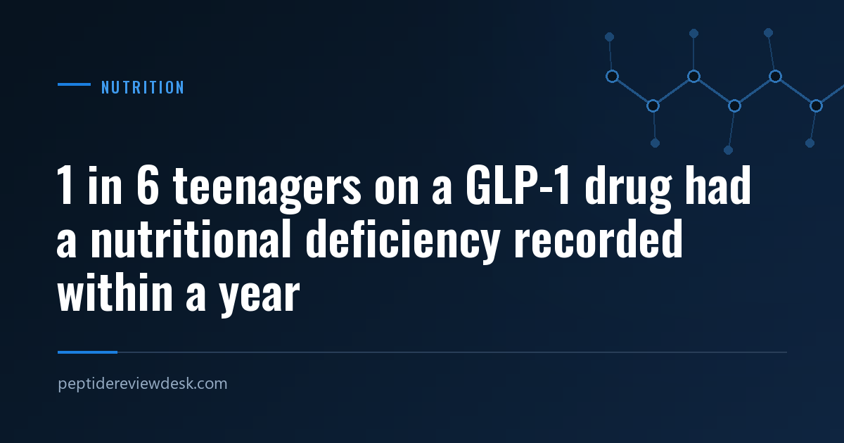 1 in 6 teenagers on a GLP-1 drug had a nutritional deficiency recorded within a year